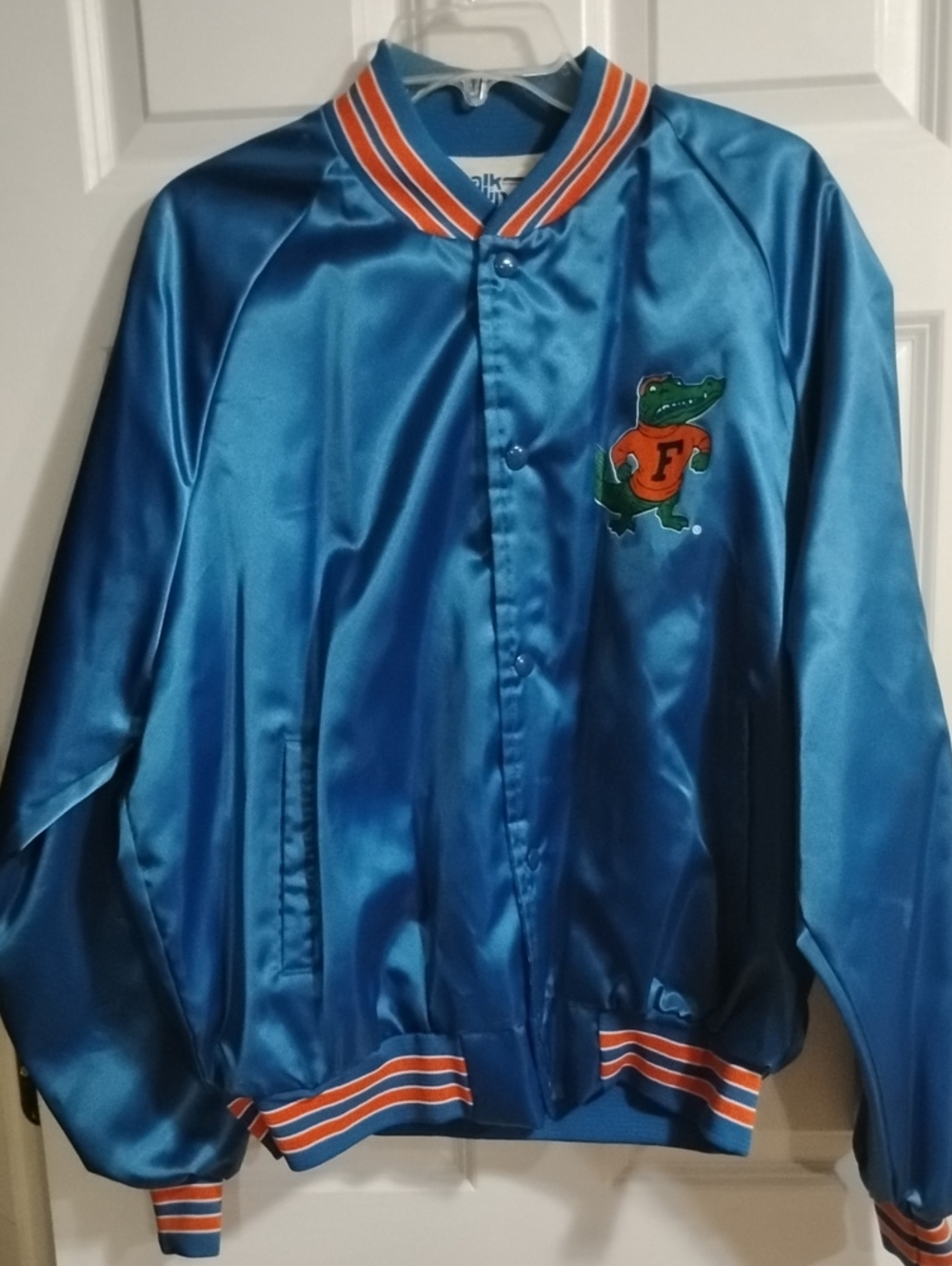 Vintage Blue Satin Jacket with Florida Gators Patch